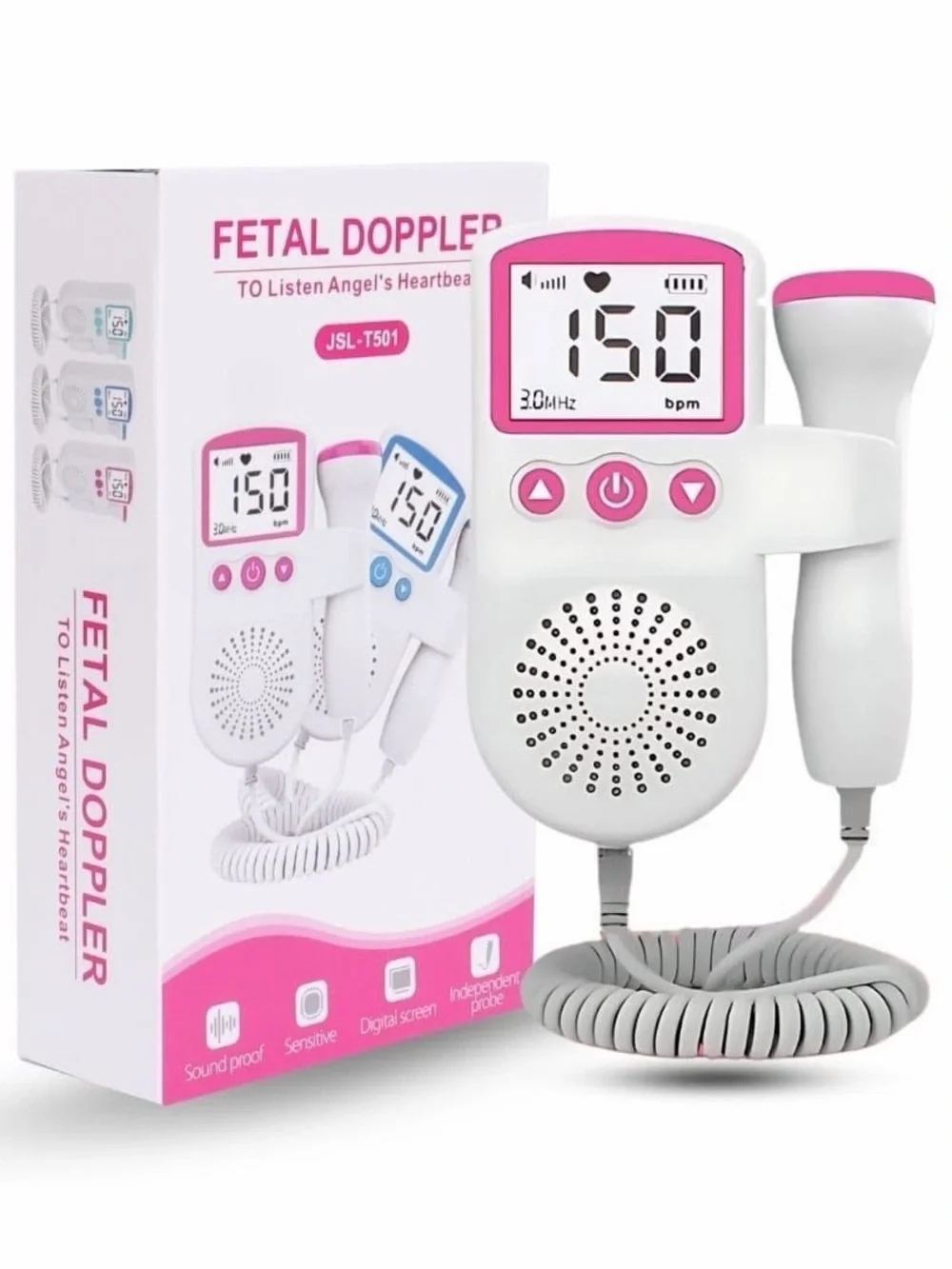 Fetal Doppler Baby Heartbeat Monitor - Pink
